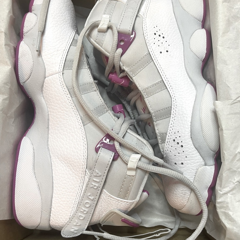 Jordan 6 Rings GG, purple grey and white. NEVER WORN
